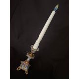 Çift Renkli Alevli Şamdan Mumu 20 Cm (nil Yeşili)
