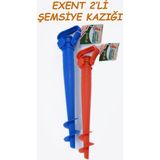 Çift Renkli Şemsiye Kazığı ve Sabitleme Aparatı, Plaj ve Bahçe Kullanımı - Seçenek 1