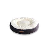 Çift Renkli Simit Kedi ve Küçük Irk Köpek Yatağı – Çıkarılabilir Yastıklı, Yıkanabilir, Yumuşak Velsoft & Polar Kumaş, 55 cm