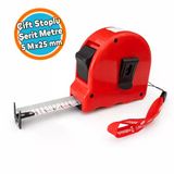 Çift Stoplu Şerit Metre 5 Metre 25 Mm Profesyonel Ölçüm Aleti Dayanıklı Kilit Sistemli Tasarım