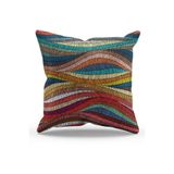 Çift Tarafı Baskılı Rug Line-1 Desenli Süet Kırlent Kılıfı