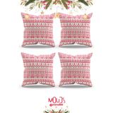 Çift Tarafı Baskılı Yılbaşı Kazağı Desenli Süet Kırlent Kılıfı - PL1126-4LÜ