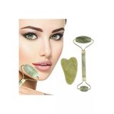 Çift Taraflı 2Li Cilt Yüz Masaj Aleti Jade Roller Yeşim Taşı Seti Go53/03044