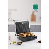 Çift Taraflı 3'ü Birlikte Inox Tost ve Izgara Makinesi, Xl Döküm Plaka - Altın - Gri