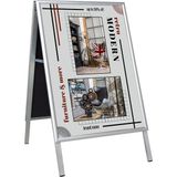 Çift Taraflı B2 (50X70) Eloksal Gri A Pano Kaldırım Panosu Reklam ve Afiş Panosu