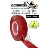 Cift Tarafli Bant Silikonlu Super Guclu Civisiz Montaj Bandi 3 Adet 18Mm X 2 Metre Extra Yuksek Mukavemetli