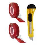Cift Tarafli Bant Silikonlu Super Guclu Civisiz Montaj Bandi Ve Maket Bicagi 1 Adet 18Mm X 2 Metre Extra Yuksek Mukavemetli