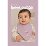 Çift Taraflı Bebek Önlüğü ( Önlük Mama Önlüğü Salya Bezi) - Lila - Standart