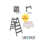 Çift Taraflı Dayanıklı 5+5 Metal Basamaklı Merdiven Gri