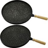 Çift Taraflı Döküm Granit Bazlama - Gözleme Tavası 36CM (4887) - 1 - Renkli