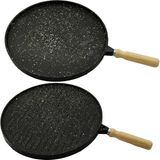 Çift Taraflı Döküm Granit Bazlama - Gözleme Tavası 36CM (5047) - Kaliteli