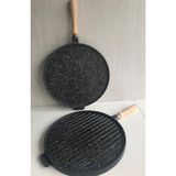 Çift Taraflı Döküm Granit Gözleme Tavası 36CM - Çok Renkli