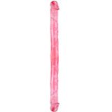 Çift Taraflı Esnek Dildo 34 cm – Gerçekçi Dokulu Kırmızı Renk