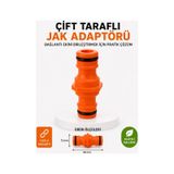 Çift Taraflı Jak Adaptörü Hortum Bağlantı Eki Hızlı Bağlantı Aparatı Dayanıklı Plastik 1 Adet