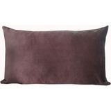 Çift Taraflı Kadife Dokulu Yastık Kırlent Kılıfı - 32 x 52 cm - Kahverengi