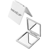 Çift Taraflı Kapaklı Ayna Taşınabilir Cep Aynası Mini Makyaj Aynası Pocket Mirror Beyaz - Çok Renkli