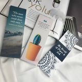 Çift Taraflı Karışık Kitap Ayracı Kaktüs Ayraç İngilizce Yazılı Mavi Bookmark Hediyelik Okul Kurs Birthday Karne Hediyesi 20 Adet
