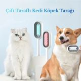 Çift Taraflı Kedi Köpek Tarağı Masaj Etkili Buharlı Kedi Fırçası Su Hazneli Tüy Toplayacı Tarak