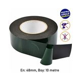 Çift Taraflı Köpük Bant Eva Montaj Bandı Siyah 48 mm x 10 Metre - standart