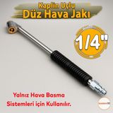 Çift Taraflı Lastik Şişirme Hava Jakı 1/4 Inç Hava Basınç Aparatı Oto Lastik Tabancası Ucu Başlığı - Siyah - Açık Gri