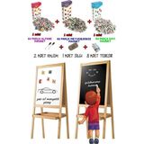 Çift Taraflı Manyetik Yazı Tahtası 189 Magnet ile Yaratıcı ve Şık Tasarım - Ahşap - Ceviz - Seçenek 1