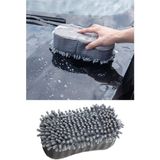 Çift Taraflı Mikrofiber Şönil Tüylü Araba Oto Yıkama Kurulama Temizlik Süngeri 23X12x6cm Gri