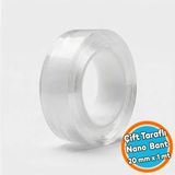 Çift Taraflı Nano Bant Montaj Çok Amaçlı Güçlü Yapıştırma Bandı Şeffaf 20 Mm X 1 Metre