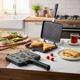 Çift Taraflı Ocak Üstü Döküm Tost Makinesi, Granit Efektli Yanmaz Yapışmaz Sandviç Ve Tost Tavası - Hamburger, Omlet Ve Aperatifler İçin �