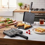 Çift Taraflı Ocak Üstü Döküm Tost Makinesi, Granit Efektli Yanmaz Yapışmaz Sandviç ve Tost