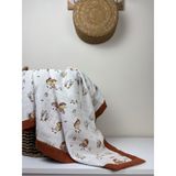 Çift Taraflı Organik %100 Pamuk Müslin Bebek Battaniyesi Çok Amaçlı Müslin Örtü 110X110 cm - 110 x 110 cm