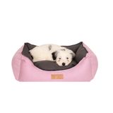 Çift Taraflı Orta Irk -büyük Irk-jumbo Köpek Yatağı-yıkanabilir-Fermuarlı (Pembe/Gri, X-Large)