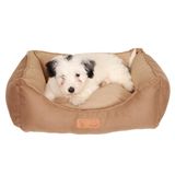 Çift Taraflı Orta Irk -büyük Irk Köpek Yatağı-jumbo Köpek Yatağı-Fermuarlı (Kahve/Bej, Medium)