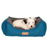Çift Taraflı Orta Irk -büyük Irk Köpek Yatağı-jumbo Köpek Yatağı-yıkanabilir-Fermuarlı (Mavi/Gri, Large)