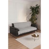 Çift Taraflı Pamuklu Kaymaz Koltuk Örtüsü 170X220cm - Gri Çok Amaçlı Örtü Pike Koltuk Şalı