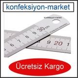 Çift Taraflı Paslanmaz Çelik Metal Cetvel 100cm