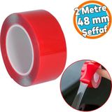 Çift Taraflı Silikon Bant Montaj Bandı Şeffaf 48 Mm X 2 Metre Güçlü Çok Amaçlı Yapıştırıcı 1 Adet