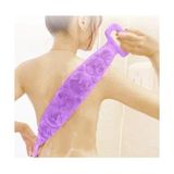 Çift Taraflı, Silikon Duş, Banyo Sırt Lifi, Sırt Temizlik Palası, Fırçası (Uzunluk 70 cm) (Mor)