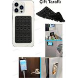çift taraflı silikon vantuzlu telefon tutucu sök tak uygun ız bırakmayan model tutacak - Siyah