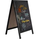 Çift Taraflı Siyah Yazı ve Menü Tahtası 40X70 cm - Ahşap - Seçenek 1
