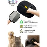 Çift Taraflı Statik Kedi Köpek Tüy Temizleme Eldiveni Giysiler Mobilyalar Halılar Için - Siyah - 1 Adet