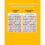 Çift Taraflı Ülke Bayrakları ve Başkentleri Yaz-Sil Pvc Kaplamalı 30X42CM