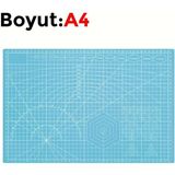 Çift Taraflı Yanmaz Kendini Onaran Kesim Matı - Boyut:-A4 (210X297) Renk: Mavi