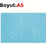 Çift Taraflı Yanmaz Kendini Onaran Kesim Matı - Boyut:-A5 (148X210) Renk: Mavi