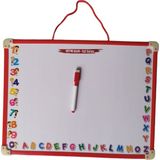 Çift Taraflı Yazı Tahtası Kalemli 42X32CM - Türkçe ve Ingilizce Kullanım - Ahşap - Bej - Siyah - Seçenek 1