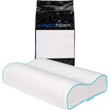 Çift Taraflı Yüksek Boyun Destekli Ortopedik Yastık Visco Yastık - 55 x 35 x 12-11 cm - 55 x 35 cm - Beyaz