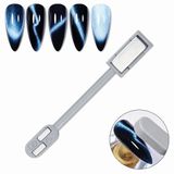 Çift Uçlu Çizgi Efekt Geniş Ve Çift Bar Kedi Gözü Oje Mıknatısı Cat Eye Magnet Gri 2Hcat01