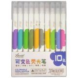 Çift Uçlu Karıştırılabilir Fosforlu Kalem 10 Renk X-314