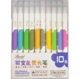 Çift Uçlu Karıştırılabilir Fosforlu Kalem 10 Renk X-414