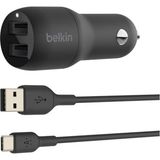 Çift USB Araç Şarj Cihazı 24 W + Usb-C Kablosu (Boost Charge Çift Bağlantı Noktalı Araç Şarjı, 2 Bağlantı Noktalı USB Araç Şarjı) Switch Araç Şarjı, iPad Pro Araç Şarjı