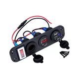 Çift Usb Araç Şarj Soketi Voltmetre Çakmaklık 12V Aç Kapa Anahtar (491910264)